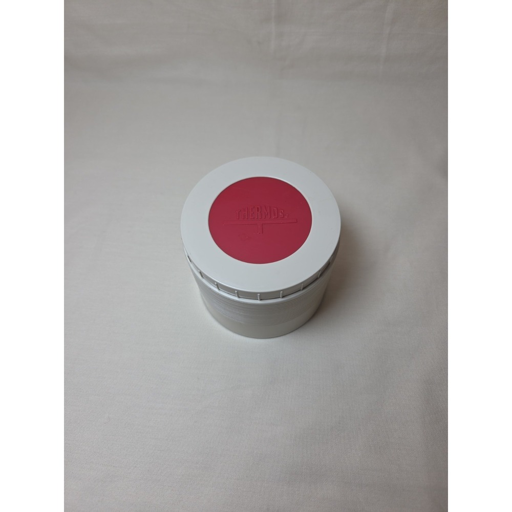 Vintage Thermos Model 1155 Insulated Food Jar White Red USA King Seeley Lunch